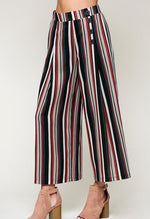 Multi Stripe Culottes Pants - POSH NOVA
