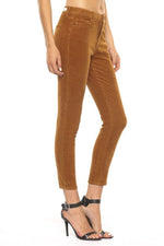 Corduroy Crop Skinny Pant- Caramel - POSH NOVA