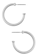 Matte Small C Earrings-Silver or Gold