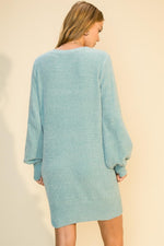 Call Me Cutie Sweater Dress-Sky Blue - POSH NOVA
