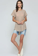 Vanessa Tie-Back Top-Taupe - POSH NOVA