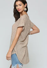 Vanessa Tie-Back Top-Taupe - POSH NOVA