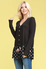 Patterned Cutie Long Sleeve Top - POSH NOVA