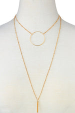 Layered Circle Bar Pendant-Gold - POSH NOVA