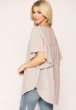Flirty Fluttery Top- Red - POSH NOVA