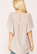 Flirty Fluttery Top- Red - POSH NOVA