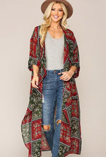 Katherine Kimono-Red/Green - POSH NOVA