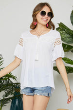 Lace Peasant Top - POSH NOVA