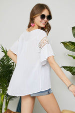 Lace Peasant Top - POSH NOVA