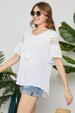 Lace Peasant Top - POSH NOVA