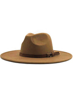 Lux Wide Brim Panama Hat- Caramel - POSH NOVA