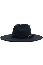Lux Wide Brim Panama Hat- Black - POSH NOVA