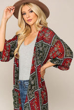 Katherine Kimono-Red/Green - POSH NOVA