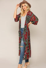 Katherine Kimono-Red/Green - POSH NOVA
