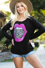Maddie Lips Graphic Top - POSH NOVA