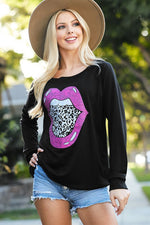 Maddie Lips Graphic Top - POSH NOVA