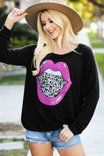 Maddie Lips Graphic Top - POSH NOVA