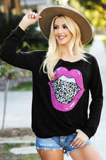 Maddie Lips Graphic Top - POSH NOVA