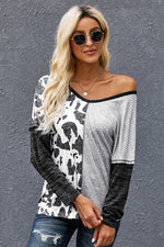 Paige Spotted Color Block Top - POSH NOVA