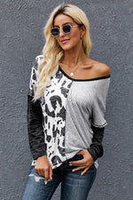 Paige Spotted Color Block Top - POSH NOVA