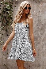 Alex Leopard Babydoll Dress-White - POSH NOVA