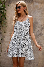 Alex Leopard Babydoll Dress-White - POSH NOVA