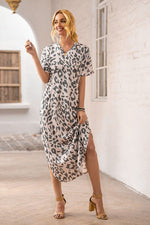 Leopard Maxi Dress with Slits - POSH NOVA