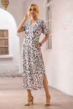 Leopard Maxi Dress with Slits - POSH NOVA
