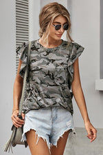 Camo Cutie Ruffle Top - POSH NOVA