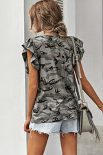 Camo Cutie Ruffle Top - POSH NOVA