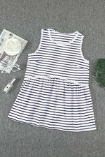 Madonna Striped Babydoll Tank - POSH NOVA