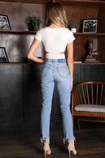 Just Enough-Side Slit Top-White