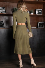 No Regrets Two Piece Sweater Set-Olive - POSH NOVA