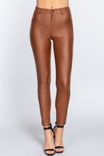 It Girl Pleather Leggings- Camel - POSH NOVA