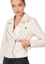 Sight In White Moto Jacket - POSH NOVA