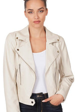 Sight In White Moto Jacket - POSH NOVA