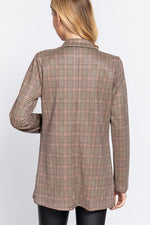 So Fetch Plaid Blazer Jacket-Brown Tones - POSH NOVA