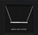 Bar Pendant Necklace- Gold, White Gold - POSH NOVA