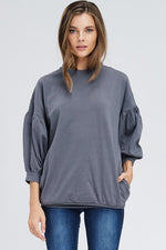 Stella Ballon Sleeve Knit Top - POSH NOVA