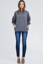 Stella Ballon Sleeve Knit Top - POSH NOVA