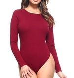 Long Sleeve Bodysuit - Black or Red Wine - POSH NOVA