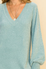 Call Me Cutie Sweater Dress-Sky Blue - POSH NOVA