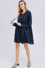 Plaid Hooded Dress - POSH NOVA