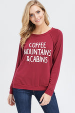 Coffee Mountains & Cabins Sweatshirt - POSH NOVA