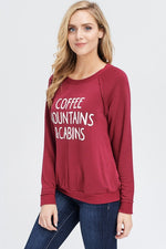 Coffee Mountains & Cabins Sweatshirt - POSH NOVA