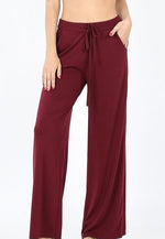 Lorena Lounge Pant -Burgundy - POSH NOVA
