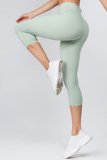 Cinched Ankle Active High Rise Seamless-Sage - POSH NOVA