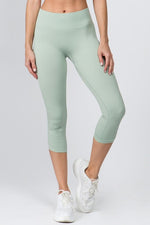 Cinched Ankle Active High Rise Seamless-Sage - POSH NOVA