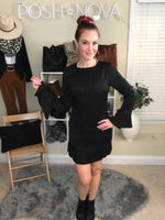 Fancy Frill Black Dress - POSH NOVA