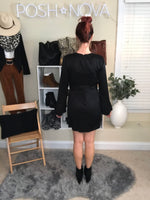 Fancy Frill Black Dress - POSH NOVA